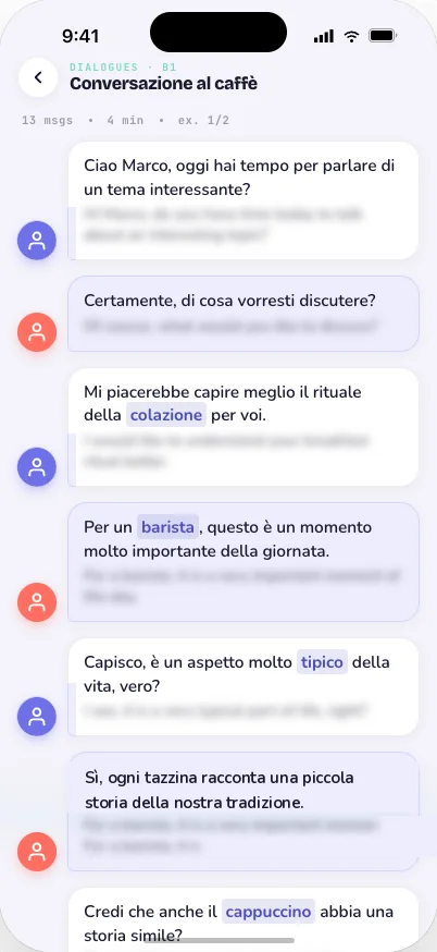 Pantalla de diálogos de NewLexi