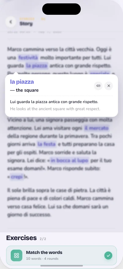 Pantalla de historias de NewLexi